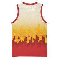 Japanese Kaen Pattern Basketball Jersey Flame Pillar Blazing Lion Heart - Polynesian Pride