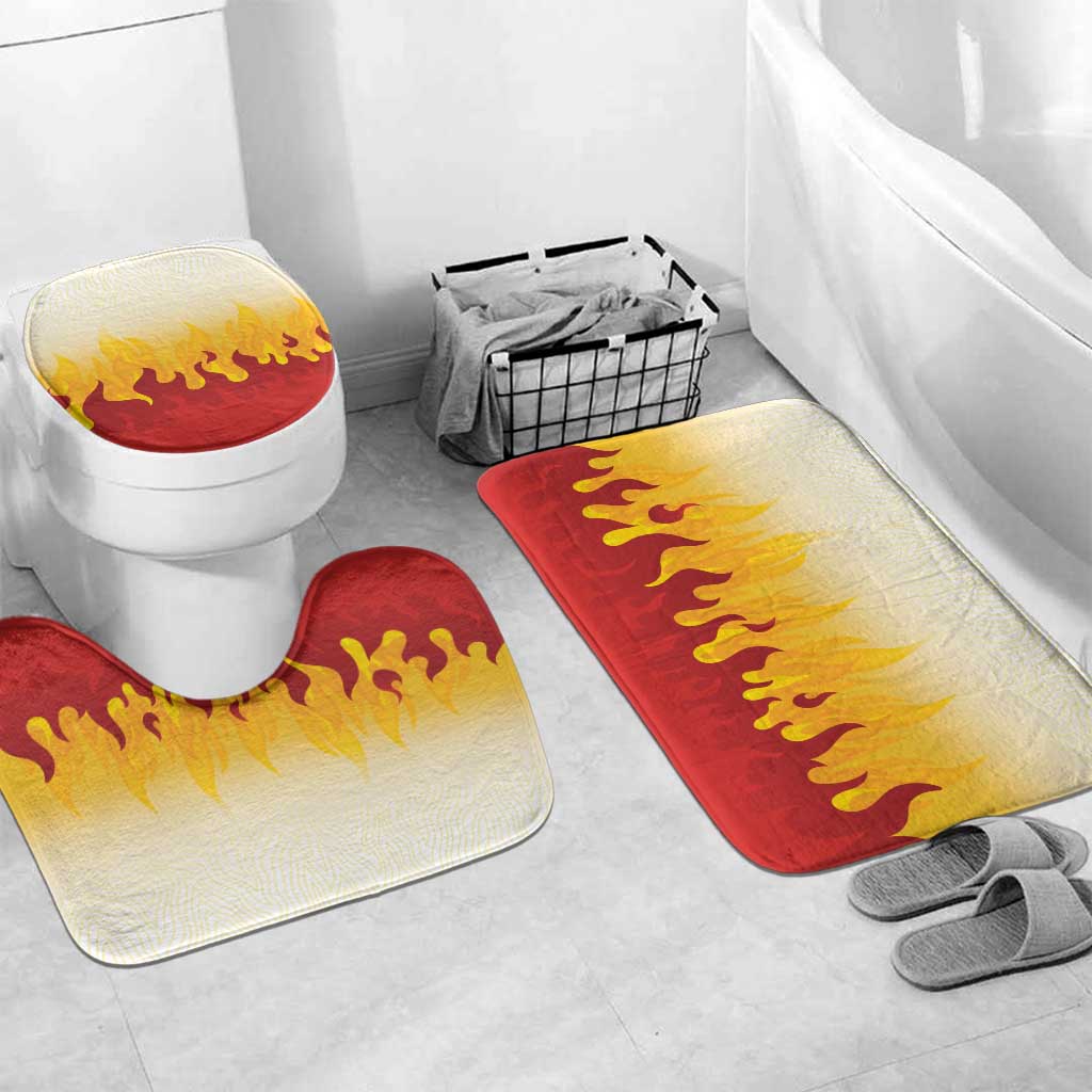 Japanese Kaen Pattern Bathroom Set Flame Pillar Blazing Lion Heart - Polynesian Pride
