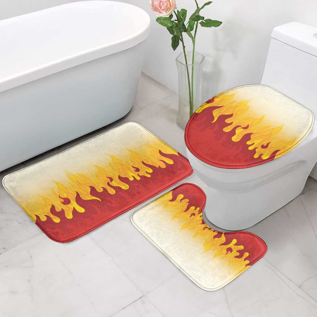 Japanese Kaen Pattern Bathroom Set Flame Pillar Blazing Lion Heart - Polynesian Pride