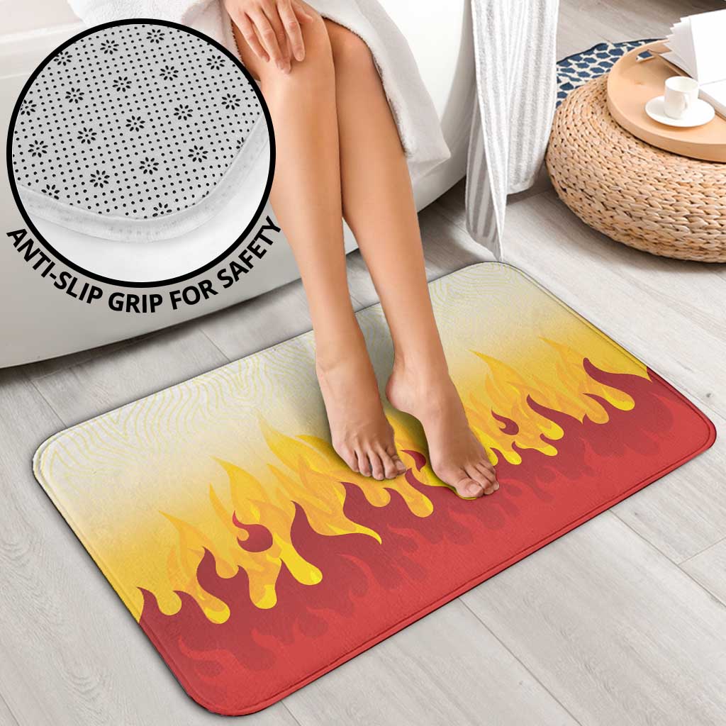 Japanese Kaen Pattern Bathroom Set Flame Pillar Blazing Lion Heart - Polynesian Pride