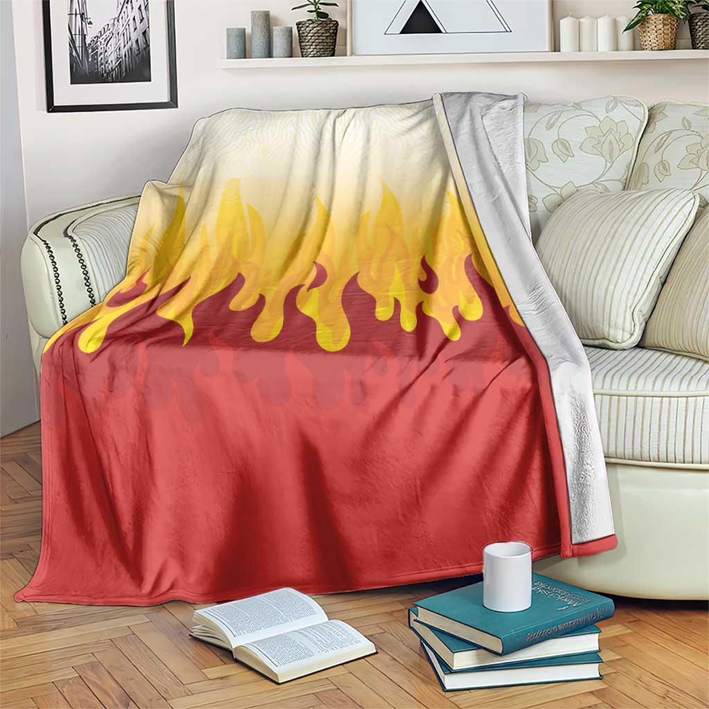 Japanese Kaen Pattern Blanket Flame Pillar Blazing Lion Heart - Polynesian Pride