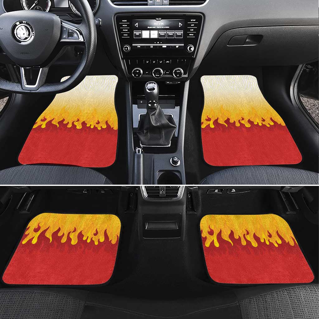 Japanese Kaen Pattern Car Mats Flame Pillar Blazing Lion Heart - Polynesian Pride