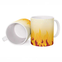 Japanese Kaen Pattern Ceramic Mug Flame Pillar Blazing Lion Heart - Polynesian Pride
