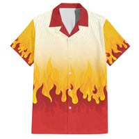Japanese Kaen Pattern Family Matching Puletasi and Hawaiian Shirt Flame Pillar Blazing Lion Heart - Polynesian Pride