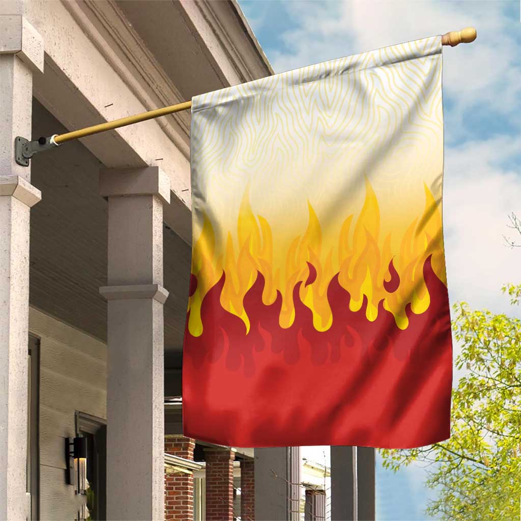 Japanese Kaen Pattern Garden Flag Flame Pillar Blazing Lion Heart - Polynesian Pride