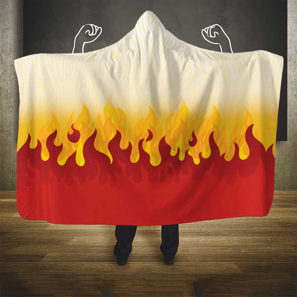 Japanese Kaen Pattern Hooded Blanket Flame Pillar Blazing Lion Heart LT9 - Polynesian Pride