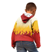 Japanese Kaen Pattern Kid Hoodie Flame Pillar Blazing Lion Heart LT9 - Polynesian Pride