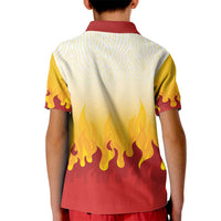 Japanese Kaen Pattern Kid Polo Shirt Flame Pillar Blazing Lion Heart LT9 - Polynesian Pride