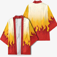 Japanese Kaen Pattern Kimono Flame Pillar Blazing Lion Heart - Polynesian Pride