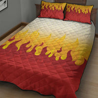 Japanese Kaen Pattern Quilt Bed Set Flame Pillar Blazing Lion Heart - Polynesian Pride