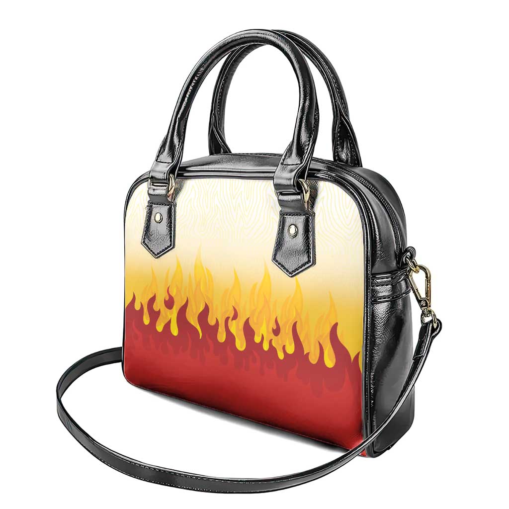 Japanese Kaen Pattern Shoulder Handbag Flame Pillar Blazing Lion Heart - Polynesian Pride