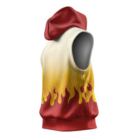 Japanese Kaen Pattern Sleeveless Hoodie Flame Pillar Blazing Lion Heart LT9 - Polynesian Pride