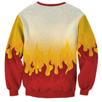 Japanese Kaen Pattern Sweatshirt Flame Pillar Blazing Lion Heart - Polynesian Pride