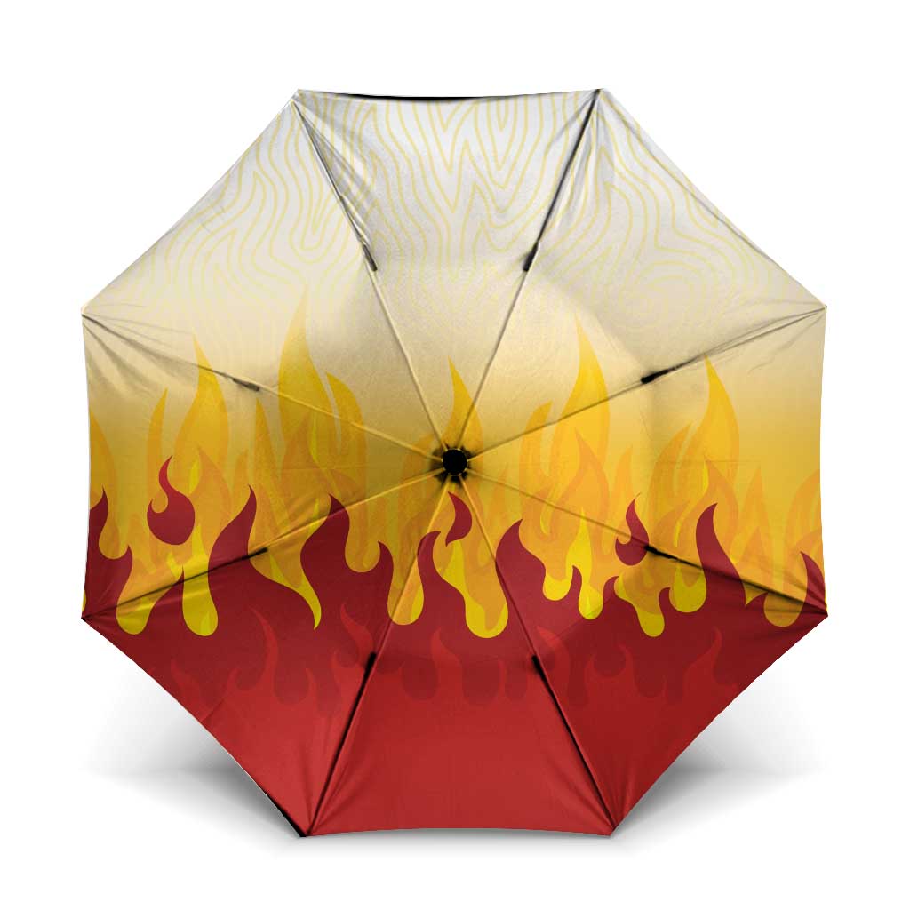 Japanese Kaen Pattern Umbrella Flame Pillar Blazing Lion Heart - Polynesian Pride