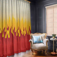 Japanese Kaen Pattern Window Curtain Flame Pillar Blazing Lion Heart - Polynesian Pride