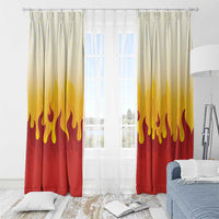 Japanese Kaen Pattern Window Curtain Flame Pillar Blazing Lion Heart - Polynesian Pride