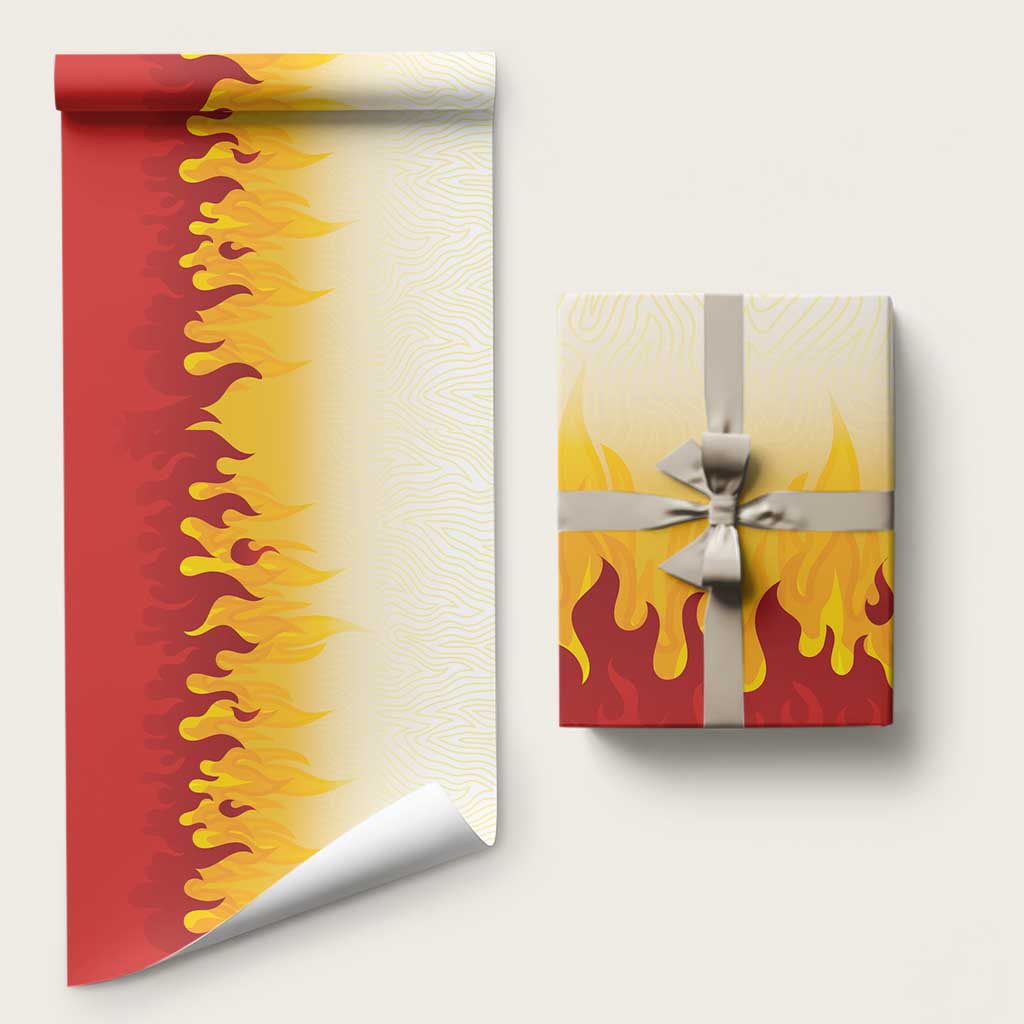 Japanese Kaen Pattern Wrapping Paper Flame Pillar Blazing Lion Heart - Polynesian Pride