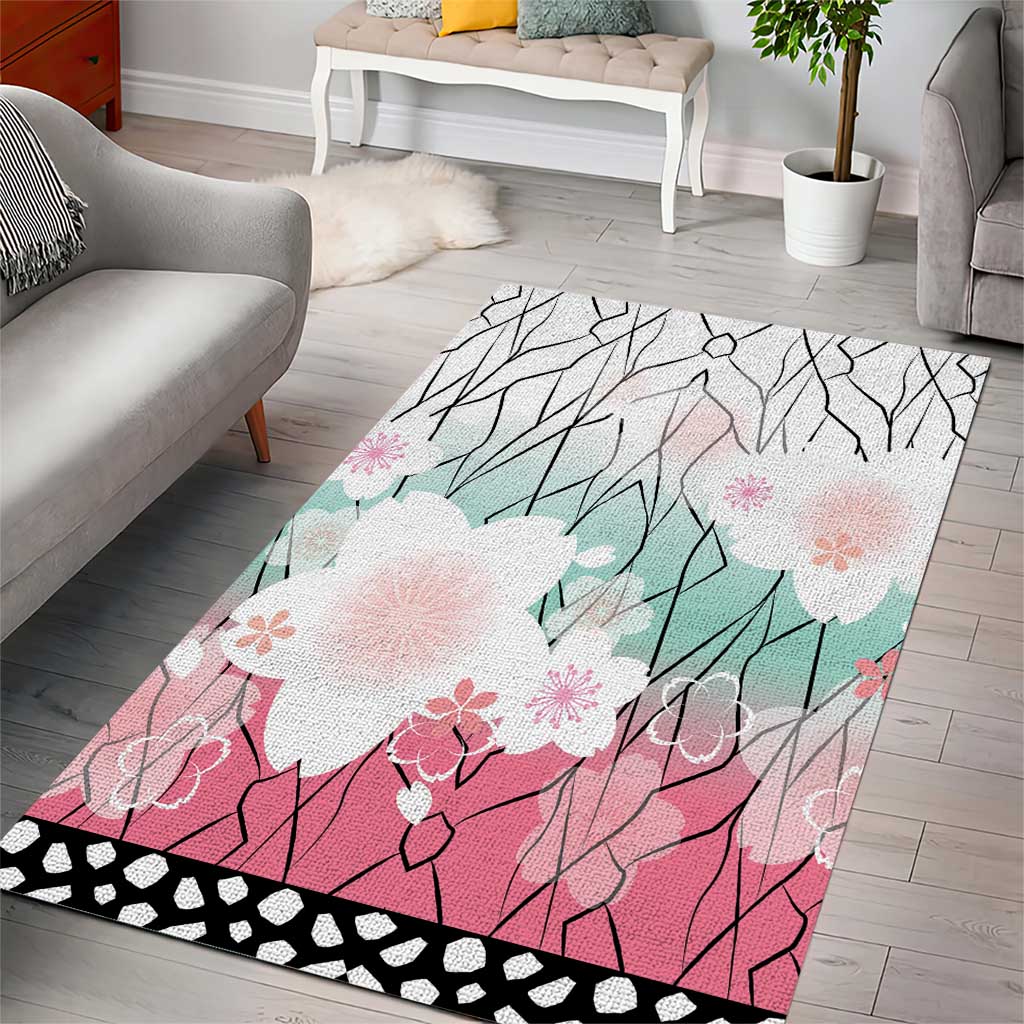 Japanese Kocho Pattern Area Rug Insect Pillar Butterfly Flower Fairy - Polynesian Pride