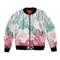 Japanese Kocho Pattern Bomber Jacket Insect Pillar Butterfly Flower Fairy - Polynesian Pride