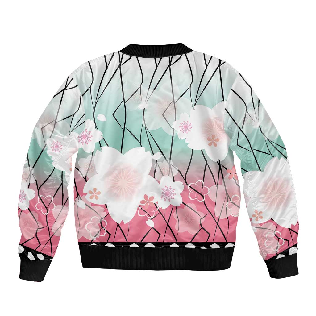 Japanese Kocho Pattern Bomber Jacket Insect Pillar Butterfly Flower Fairy - Polynesian Pride