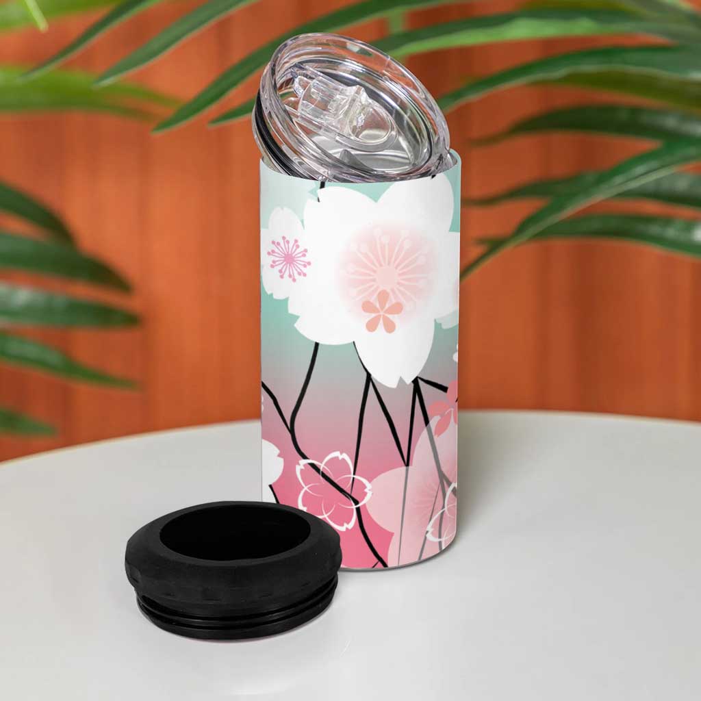 Japanese Kocho Pattern 4 in 1 Can Cooler Tumbler Insect Pillar Butterfly Flower Fairy - Polynesian Pride