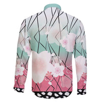 Japanese Kocho Pattern Family Matching Off The Shoulder Long Sleeve Dress and Hawaiian Shirt Insect Pillar Butterfly Flower Fairy - Polynesian Pride