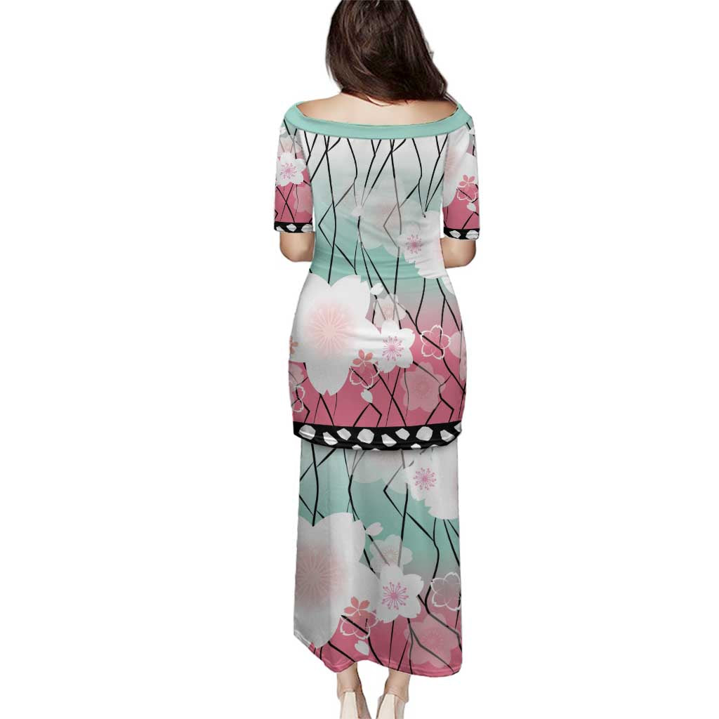 Japanese Kocho Pattern Family Matching Puletasi and Hawaiian Shirt Insect Pillar Butterfly Flower Fairy - Polynesian Pride