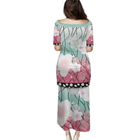 Japanese Kocho Pattern Family Matching Puletasi and Hawaiian Shirt Insect Pillar Butterfly Flower Fairy - Polynesian Pride