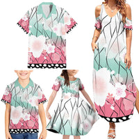 Japanese Kocho Pattern Family Matching Summer Maxi Dress and Hawaiian Shirt Insect Pillar Butterfly Flower Fairy - Polynesian Pride