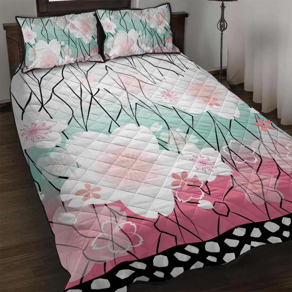 Japanese Kocho Pattern Quilt Bed Set Insect Pillar Butterfly Flower Fairy - Polynesian Pride