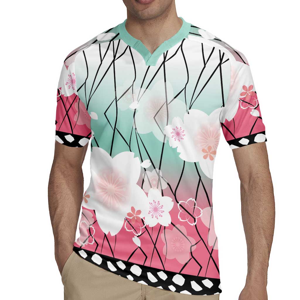 Japanese Kocho Pattern Rugby Jersey Insect Pillar Butterfly Flower Fairy - Polynesian Pride