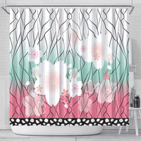 Japanese Kocho Pattern Shower Curtain Insect Pillar Butterfly Flower Fairy - Polynesian Pride