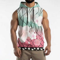 Japanese Kocho Pattern Sleeveless Hoodie Insect Pillar Butterfly Flower Fairy - Polynesian Pride