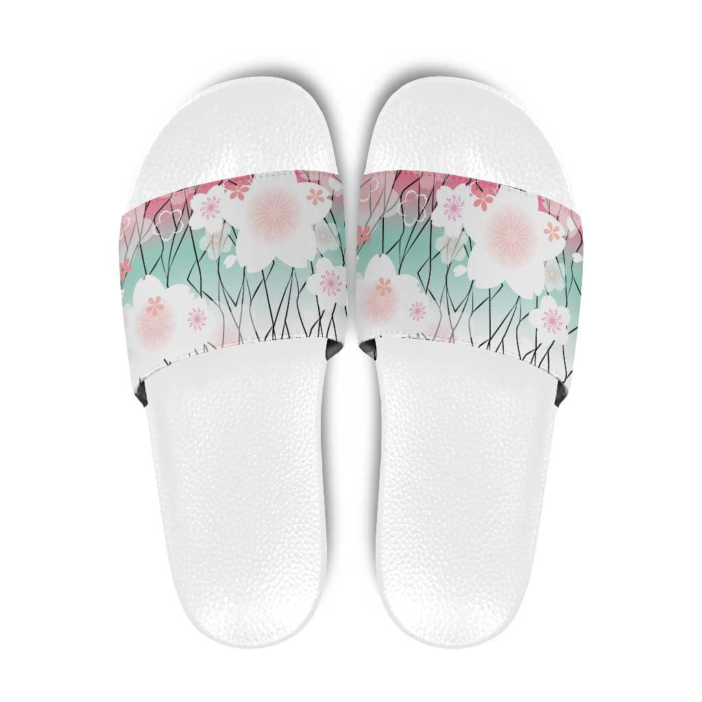 Japanese Kocho Pattern Slide Sandals Insect Pillar Butterfly Flower Fairy - Polynesian Pride