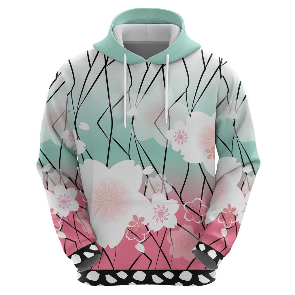 Japanese Kocho Pattern Zip Hoodie Insect Pillar Butterfly Flower Fairy - Polynesian Pride