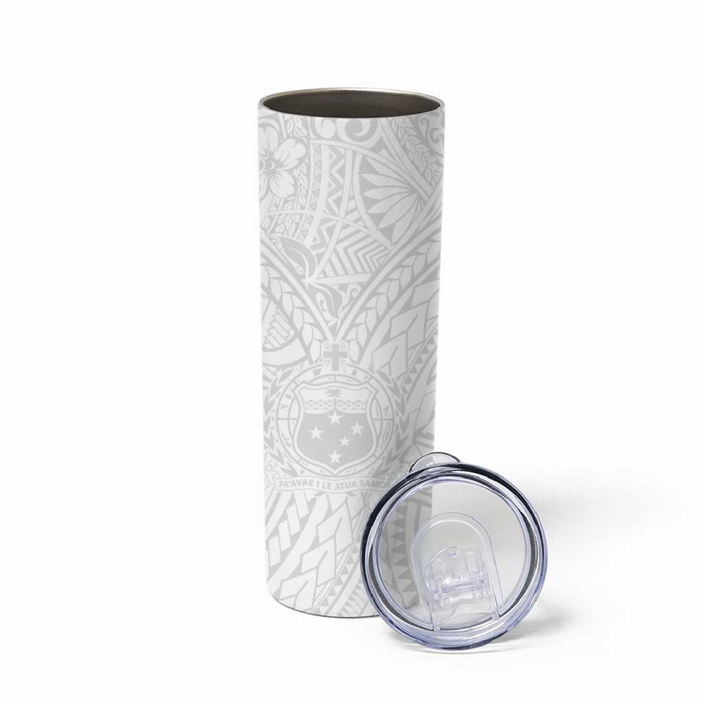 Samoa Lotu Tamaiti Skinny Tumbler Polynesian White Sunday Simple