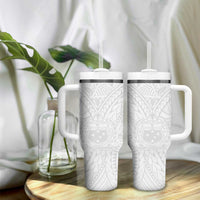 Samoa Lotu Tamaiti Tumbler With Handle Polynesian White Sunday Simple