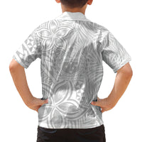 Samoa Lotu Tamait Family Matching Long Sleeve Bodycon Dress and Hawaiian Shirt Tropical Plant White Sunday With Polynesia Pattern LT9 - Polynesian Pride