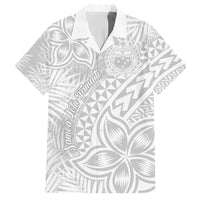 Samoa Lotu Tamait Family Matching Long Sleeve Bodycon Dress and Hawaiian Shirt Tropical Plant White Sunday With Polynesia Pattern LT9 Dad's Shirt - Short Sleeve White - Polynesian Pride