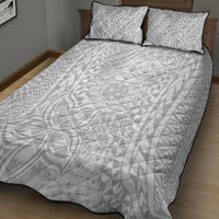 Samoa Lotu Tamait Quilt Bed Set Tropical Plant White Sunday With Polynesia Pattern LT9 - Polynesian Pride
