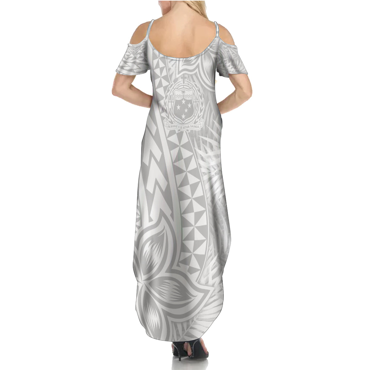 Personalised Samoa Lotu Tamait Summer Maxi Dress Tropical Plant White Sunday With Polynesia Pattern LT9 - Polynesian Pride
