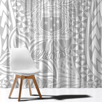 Personalised Samoa Lotu Tamait Window Curtain Tropical Plant White Sunday With Polynesia Pattern LT9 - Polynesian Pride