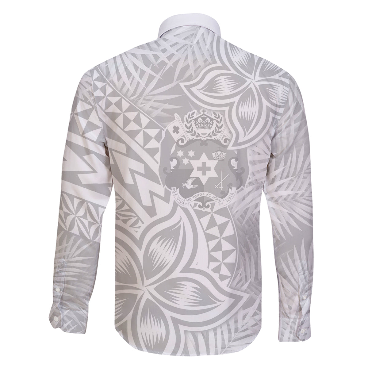 Personalised Tonga White Sunday Family Matching Off Shoulder Long Sleeve Dress and Hawaiian Shirt Tropical Plant With Polynesian Pattern LT9 - Polynesian Pride