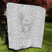 Personalised Tonga White Sunday Quilt Tropical Plant With Polynesian Pattern LT9 - Polynesian Pride