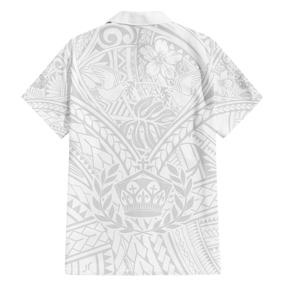 Tonga White Sunday Family Matching Long Sleeve Bodycon Dress and Hawaiian Shirt Polynesian Plumeria Tribal Simple LT9 - Polynesian Pride
