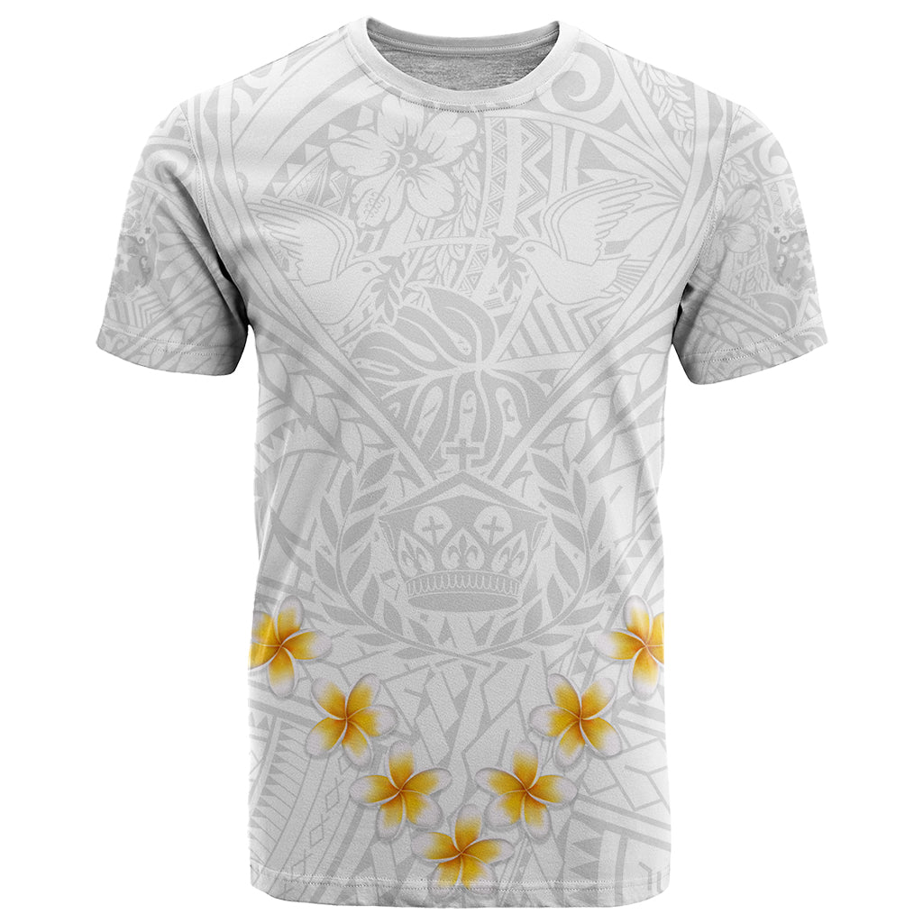 Tonga White Sunday T Shirt Polynesian Plumeria Tribal Simple LT9 White - Polynesian Pride