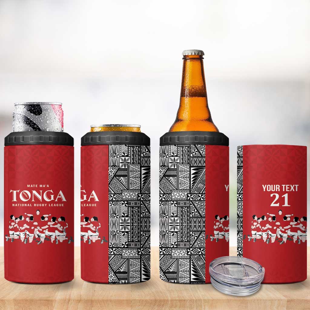 Custom Tonga Rugby Mate Ma'a 4 in 1 Can Cooler Tumbler Tonga XIII Make History Pacific Champions