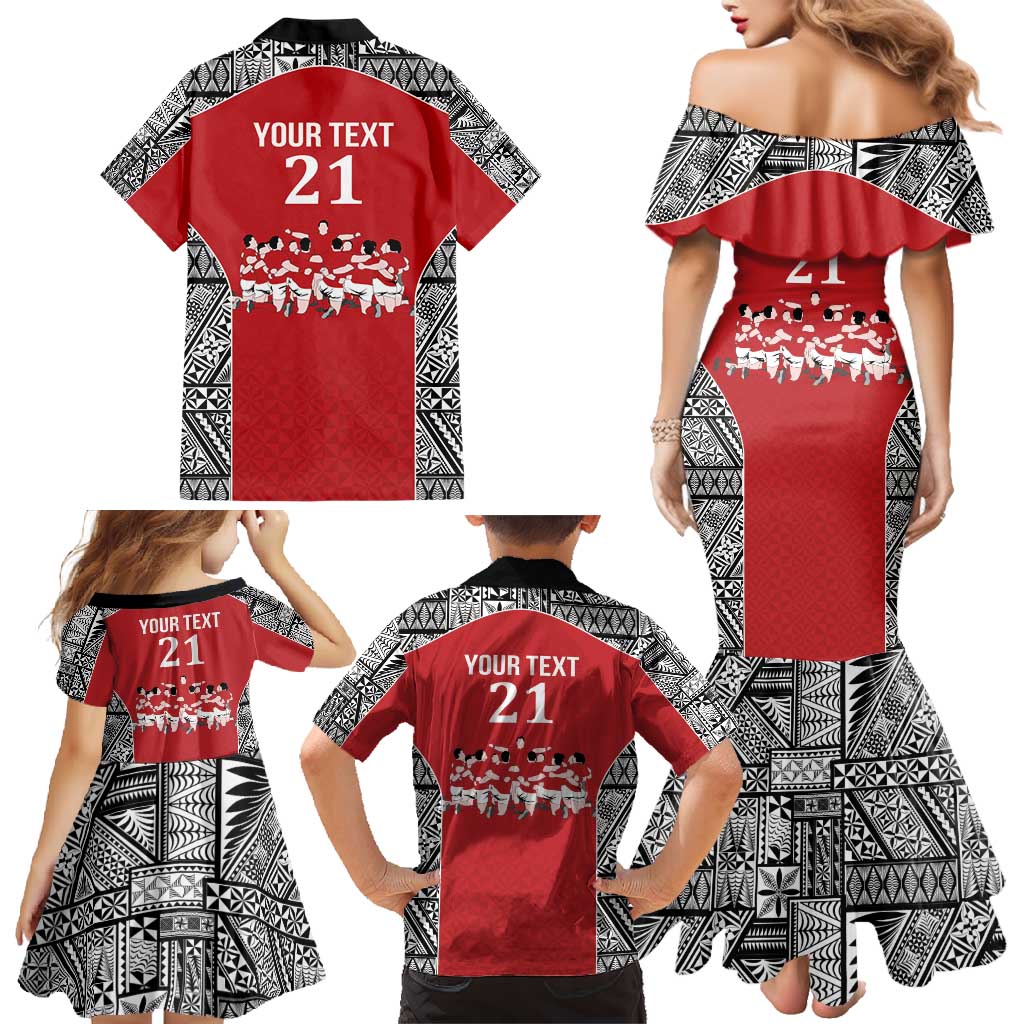 Custom Tonga Rugby Mate Ma'a Family Matching Mermaid Dress and Hawaiian Shirt Tonga XIII Make History Pacific Champions