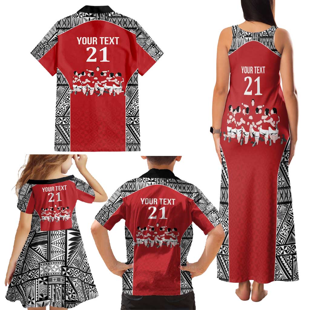 Custom Tonga Rugby Mate Ma'a Family Matching Tank Maxi Dress and Hawaiian Shirt Tonga XIII Make History Pacific Champions
