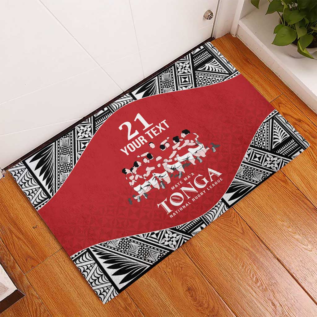 Custom Tonga Rugby Mate Ma'a Rubber Doormat Tonga XIII Make History Pacific Champions